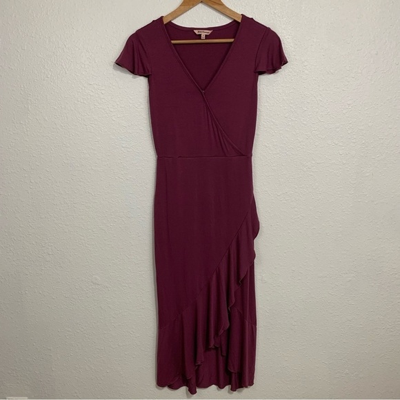 Juicy Couture Y2K Plum A-Line Ruffle Hem Midi Dress Size XS - Picture 2 of 8